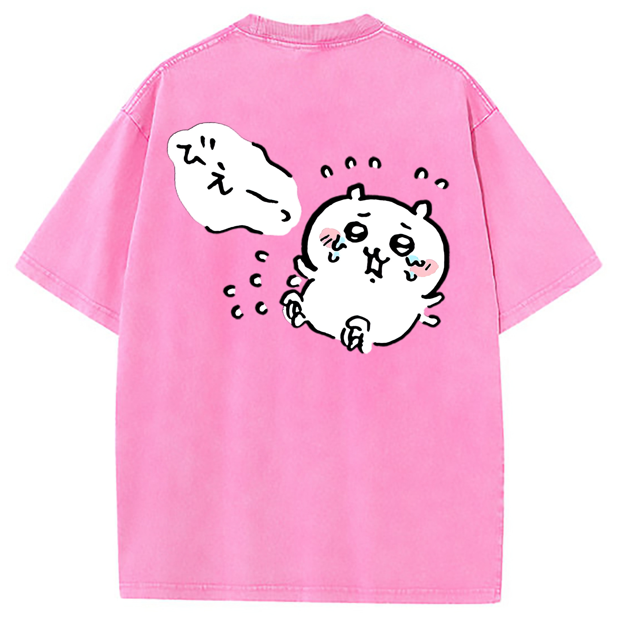 （画像用） ちいかわ ちいかわ Chii-kawa chiikawa 綿100% ヴィンテージ風 半袖Tシャツ（背面プリント）